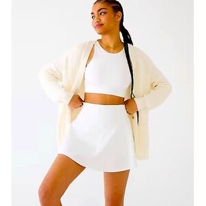 J. Crew CloudStretch flared sports skirt WHITE NWT